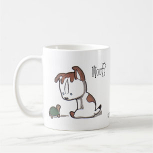 Café Woof? Meow! Caneca do gatinho & do filhote de