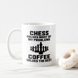 Café Xadrez Resolve Meus Problemas Caneca Engraçada de 