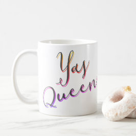 Café Yas Rainha! Caneca de cores de arco-íris