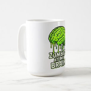 Café "Zombies Comeram Meu Cérebro" Caneca de Halloween