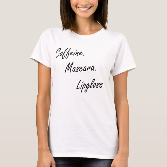Cafeína, Máscara e Camisas Lípgloss para Mulheres (Frente)
