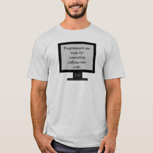 Cafeína na camisa dos homens do código