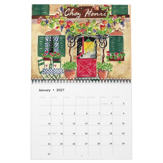 Cafés Franceses, Calendário  (Jan 2027)