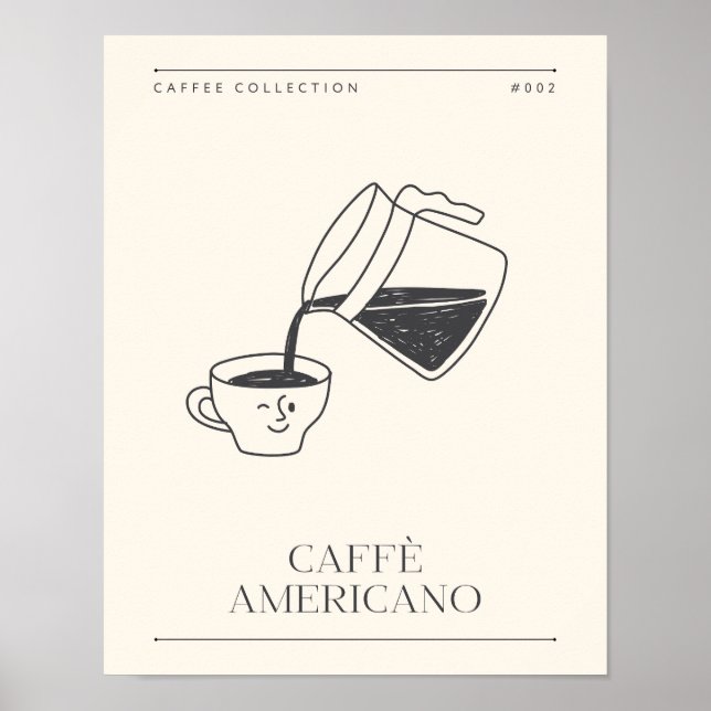 Caffe Americano Kitchen Poster (Frente)