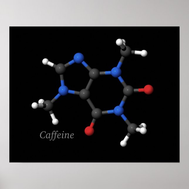 Caffeine Molecule Poster (Frente)