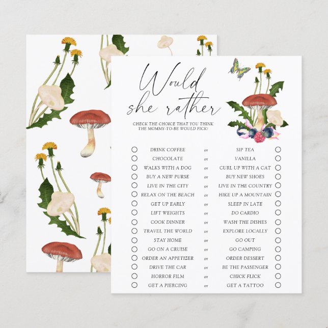 Caiam cogumelos florestais - Ela iria Preferencial (Frente/Verso)