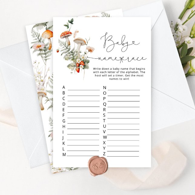 Cair cogumelo nome de bebê jogo de chá de fraldas (Criador carregado)