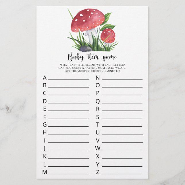 Cair Cogumelos Chá de fraldas Bebê Jogo (Frente)