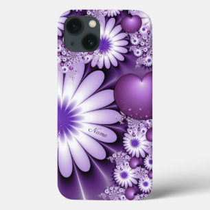 Cair no Amor Flores e Corações Abstratos Nome