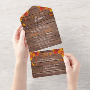 Cair No Casamento De Amor Tudo Em Um Convite
