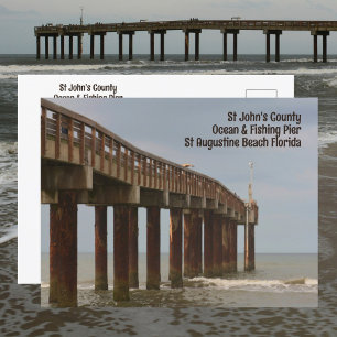 Cais de St Augustine Beach FL Cartão Postal Fotogr