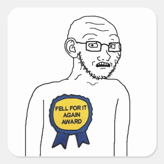 Caiu de novo nos adesivos Wojak (Frente)