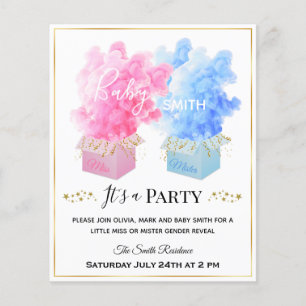 Caixa azul cor-de-rosa surpresa caixa dourada reve