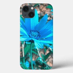 Caixa azul selvagem do iPad do girassol