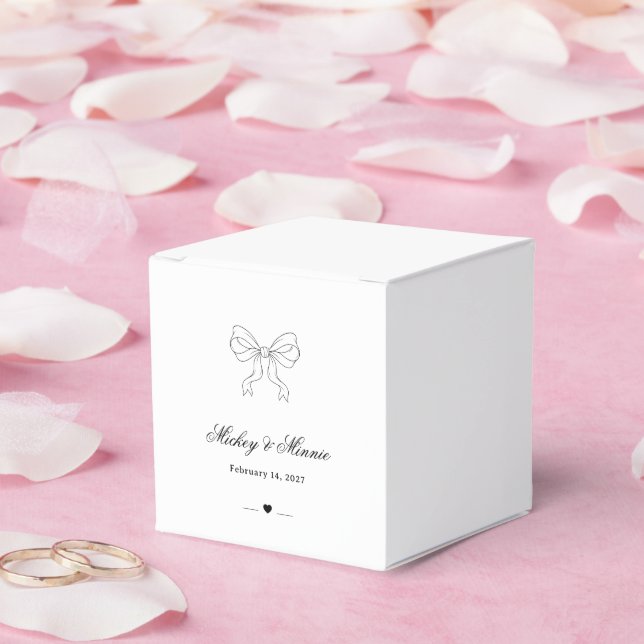 Caixa Clássica com Design Personalizado de Laço e  (Casamento)