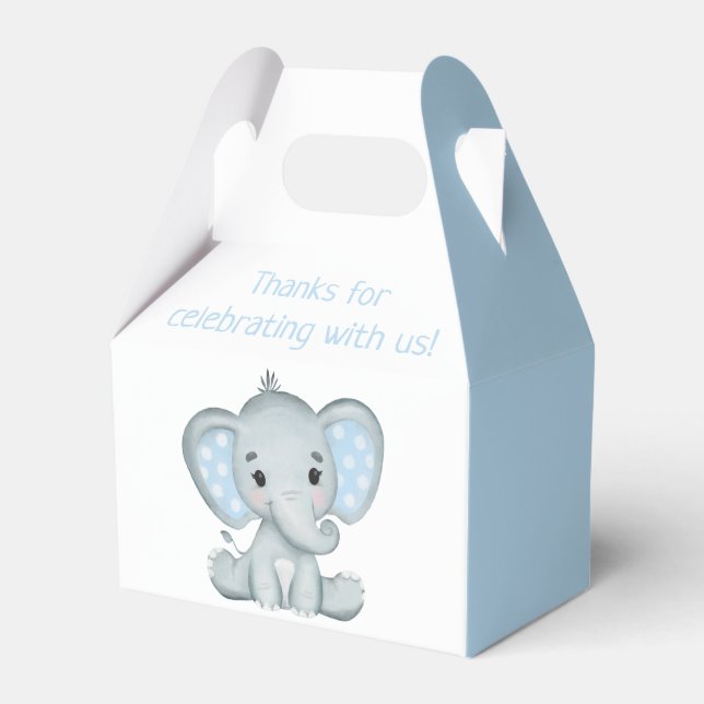 Caixa com Chá de fraldas Elefante de Cor da Água d (Frente)