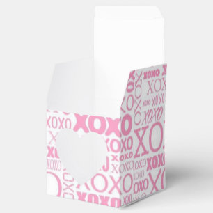 Caixa cor-de-rosa & branca do favor do coração d