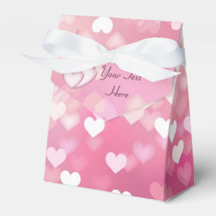 Caixa cor-de-rosa personalizada do favor dos