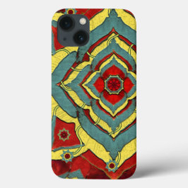 Caixa da mandala iPhone6 dos vermelhos do outono
