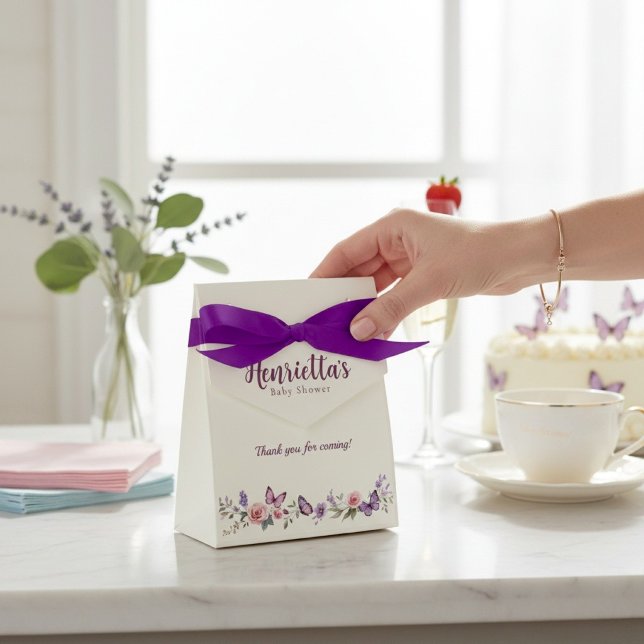 Caixa de Agradecimento de Borboleta Floral Elegant (Criador carregado)
