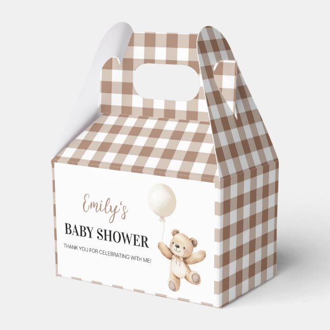Caixa de Agradecimento do Chá de Bebê Balão de Urs (Frente)