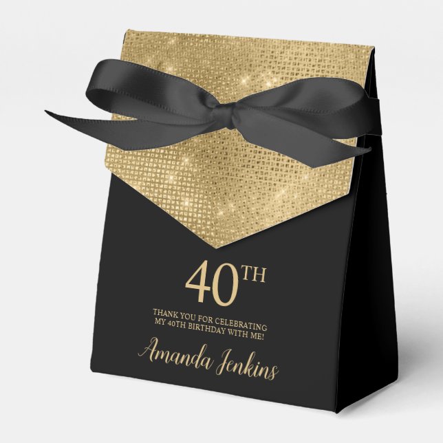 Caixa de Agradecimento Dourada de 40º Aniversário (Frente)