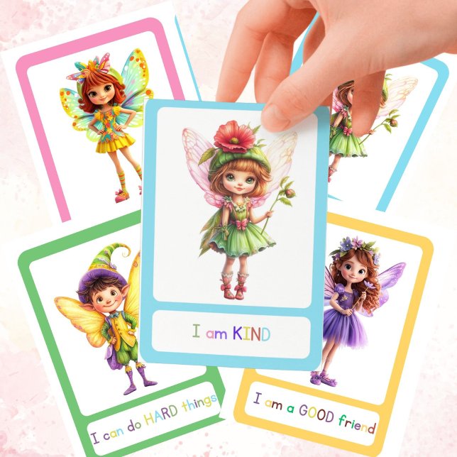 Caixa de almoço Motivação Notas crianças Cartões d (Motivational Lunch Box Notes kids Lunchbox cards - Four Fairy Affirmation Cards
)