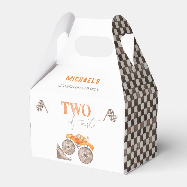 Caixa de Aniversário de Dois Monstros Rápidos (Frente)