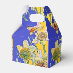 Caixa de Bolo de Aniversário com Pintura de Flor d