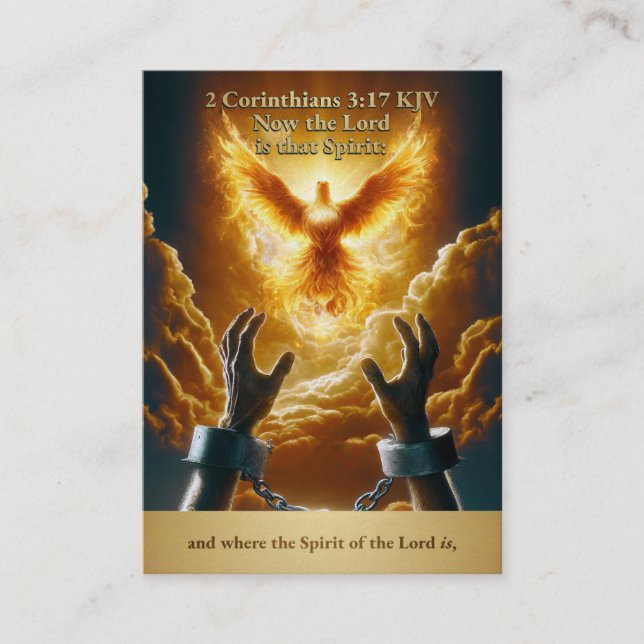 Caixa de cartão Liberty Dove - 2 Corinthians 3:17  (Frente)