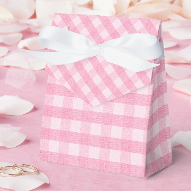 Caixa de Chá de fraldas Berry Sweet Pink Gingham (Casamento)