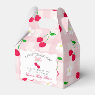 Caixa de Chá de fraldas de Coquetes Rosa Cereja