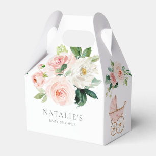 Caixa de Chá de fraldas de Menina Floral Rosa