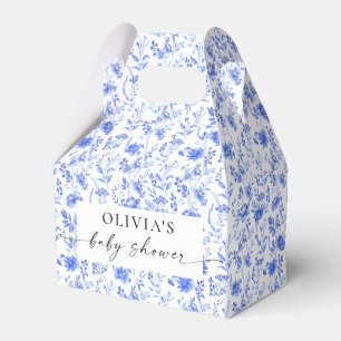 Caixa de Chá de fraldas Floral de Porcelain Azul