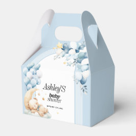 Caixa de Chás de fraldas e Balões de Menino Azul