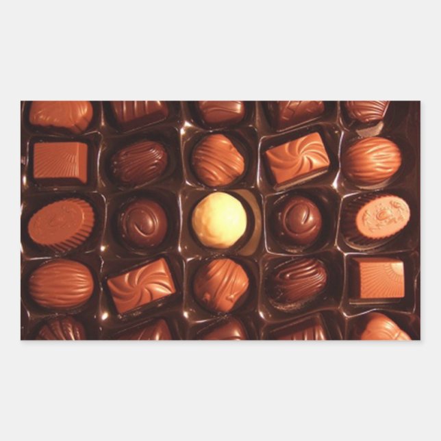 Caixa de chocolates adesivos retangulares (Frente)