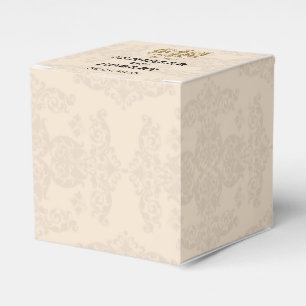 Caixa de creme e Dourado do favor do casamento