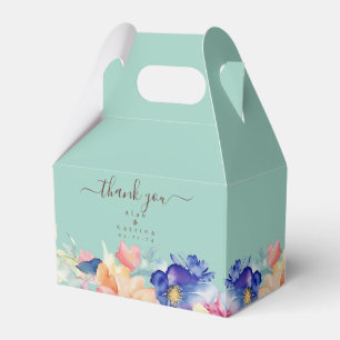 Caixa de Cunhal de Noiva Floral Verde Menta Modern