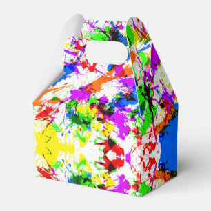 Caixa de design de pintura colorida e branca