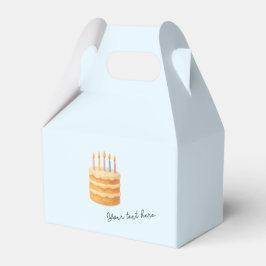 Caixa de embalagem com uma imagem de um bolo de an