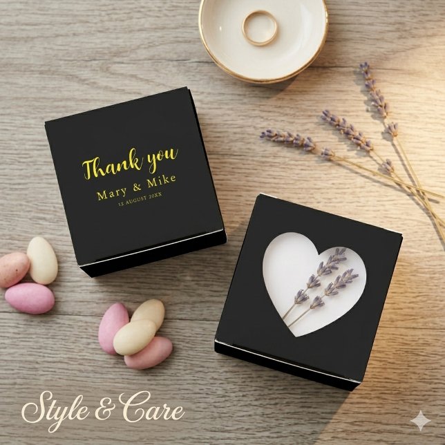 Caixa de Favor 2x2x2 Coração de Agradecimento para (Thank You Heart 2x2x2 Favor Box for Any Occasion)