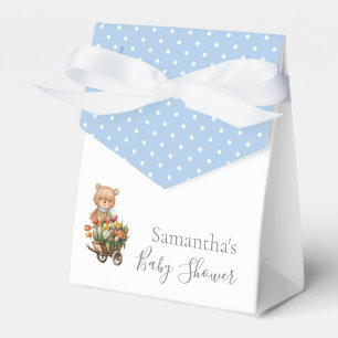 Caixa de Favor Azul Floral Floral Rustic Ursinho C