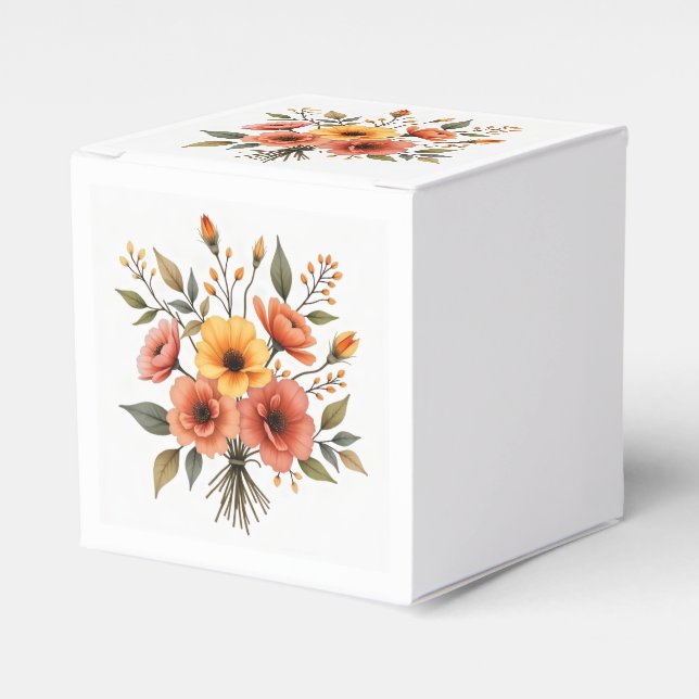 Caixa de Favor com Buquê de Flores de Outono (Frente)