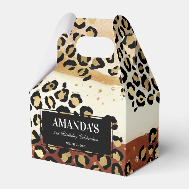Caixa de Favor com Estampa de Leopardo Neutra (Frente)