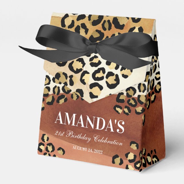 Caixa de Favor com Estampa de Leopardo Neutra (Frente)