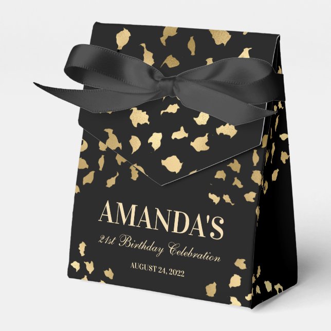 Caixa de Favor com Estampa de Leopardo Preto e Dou (Frente)