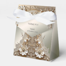 Caixa de Favor com Flores Brancas Modernas e Pérol