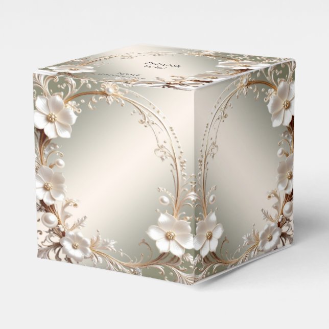Caixa de Favor com Moldura Floral Branca Ornamenta (Frente)