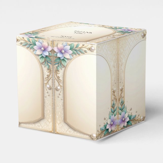 Caixa de Favor com Moldura Floral Decorativa com P (Frente)
