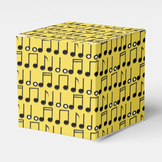 Caixa de Favor com Padrão de Notas Musicais Brilha (Frente)